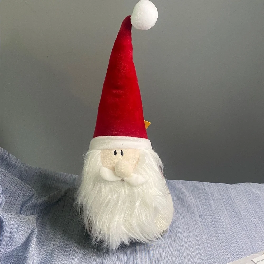 Festive Red and White Santa Doorstop 14 Inches Tall